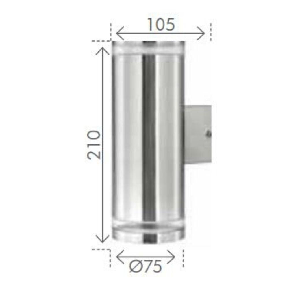 Brilliant LETO-2WB - 2xGU10 Exterior Up/Down Wall Light IP44 - 304 Stainless Steel-Brilliant Lighting-Ozlighting.com.au