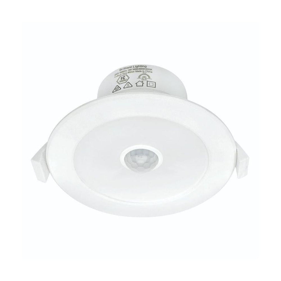 Brilliant LUMASCAN - Round 9W Colour Switchable LED Downlight with PIR Sensor IP44-Brilliant Lighting-Ozlighting.com.au