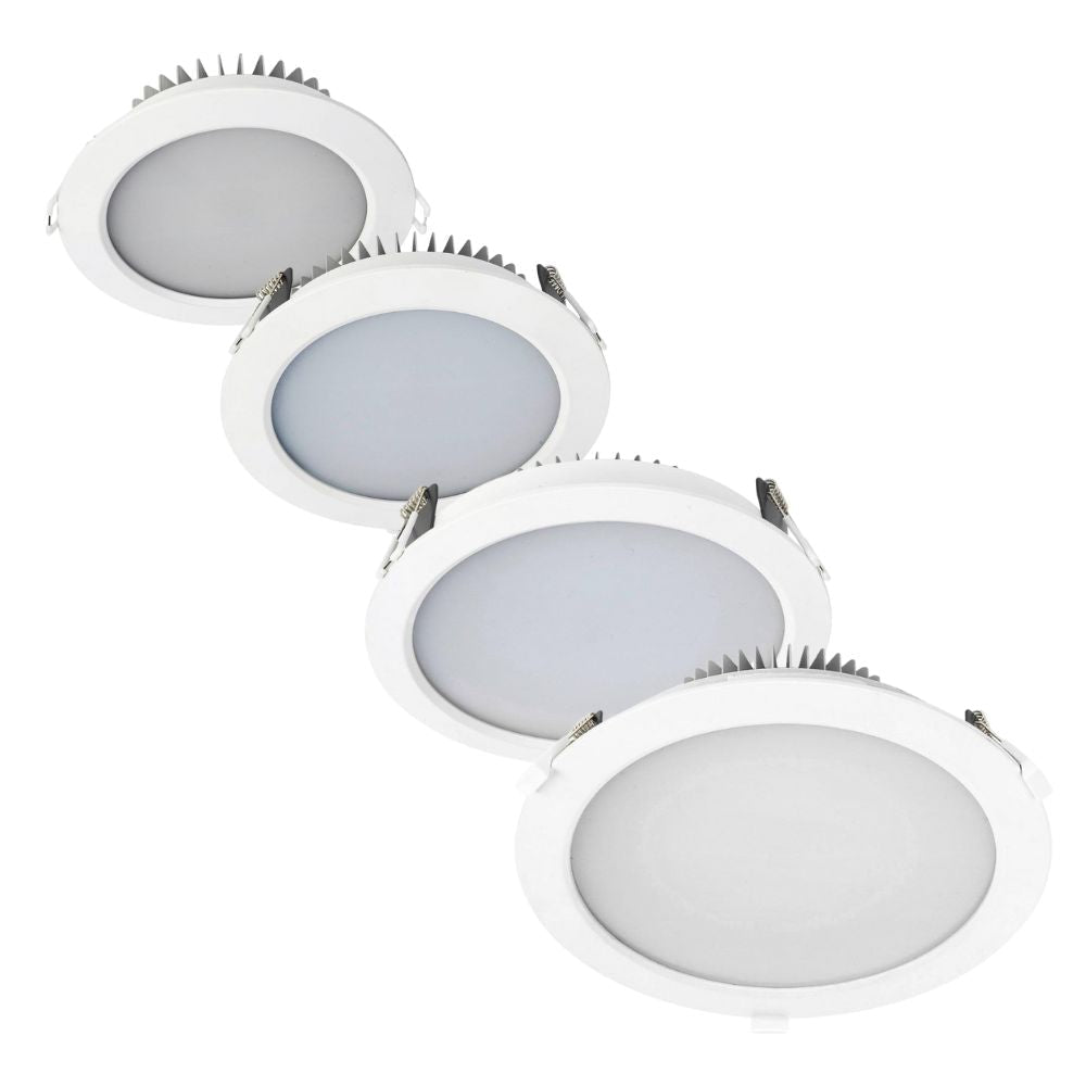 Brilliant RAMSIS - 13W/15W/18W/24W LED Tri-Colour Dimmable Flat Face Downlight IP44 - - Tri-Colour-Brilliant Lighting-Ozlighting.com.au