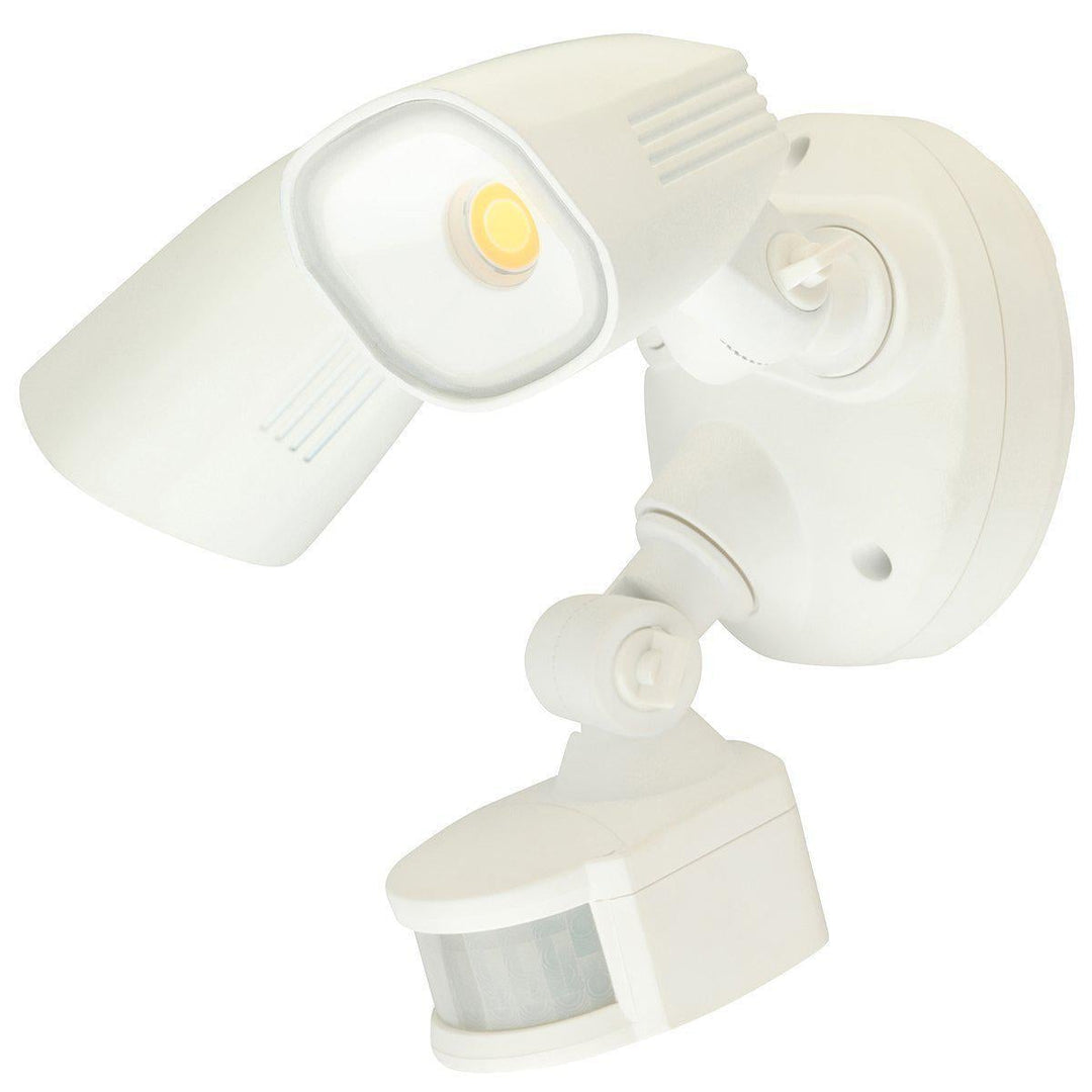 Brilliant SHIELDER - 2x10W LED Twin Head Adjustable Exterior PC Spotlight With Sensor IP54 - 4200K-Brilliant Lighting-Ozlighting.com.au