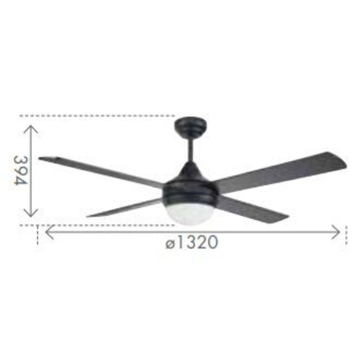 Brilliant TEMPO-52-LIGHT - 4 Blade 1300mm 52" Plywood AC Ceiling Fan With Light-Brilliant Lighting-Ozlighting.com.au