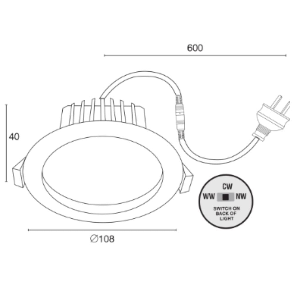 Brilliant UMBRA TRIO - 8W LED Tri-Colour Dimmable Downlight IP44-Brilliant Lighting-Ozlighting.com.au