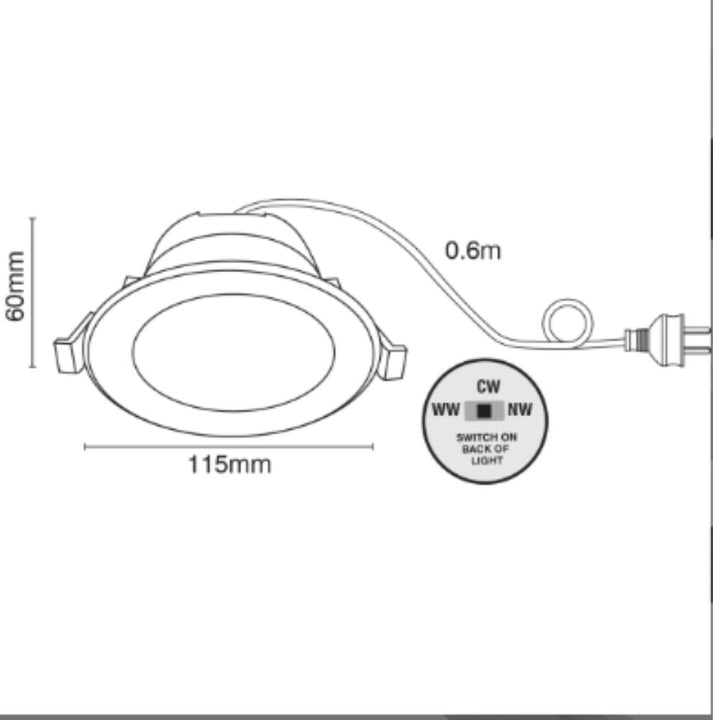 Brilliant UNI TRIO - 8W LED Tri-Colour Dimmable Flat Face Downlight With Interchangeable Colour Trims IP44-Brilliant Lighting-Ozlighting.com.au