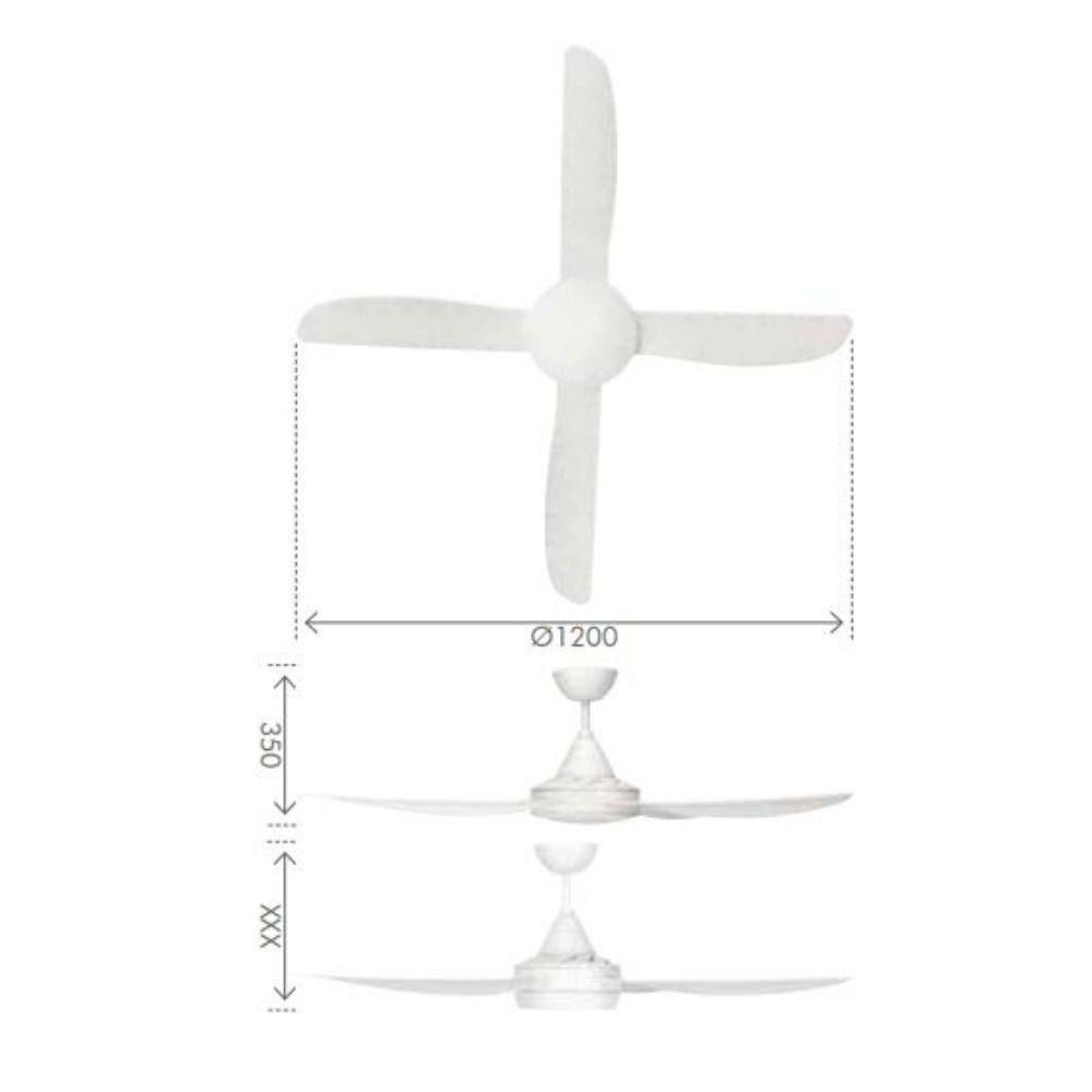 Brilliant VECTOR - 1200mm 20W LED Ceiling Fan with Ezy-Fit Blades -Brilliant Lighting-Ozlighting.com.au