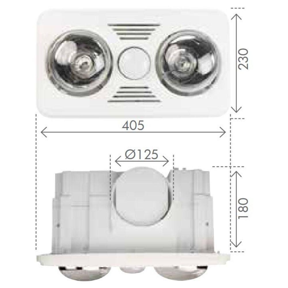 Brilliant VELOCITY-2 - 3-in-1 Bathroom Heater-Light-Exhaust Fan-Brilliant Lighting-Ozlighting.com.au