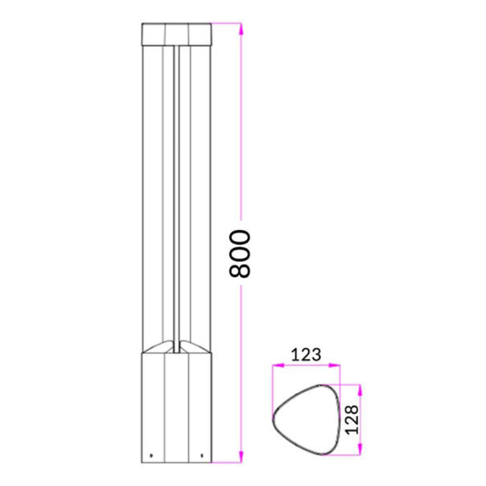 CLA BOL2A - 7W Triangle Exterior LED Bollard Lights IP54-CLA Lighting-Ozlighting.com.au