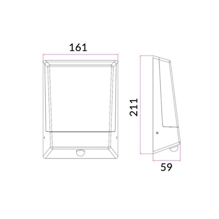 CLA BULK - 11W LED Bulkhead Letter Box Wall Light With Sensor IP54 - 3000K-CLA Lighting-Ozlighting.com.au