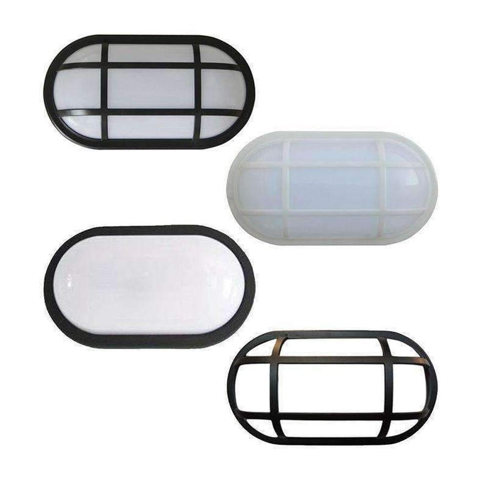 CLA BULK - 20W LED Exterior Plain Oval Bunker Light With Interchangeable Cage Cover IP65-CLA Lighting-Ozlighting.com.au