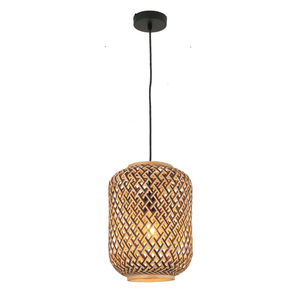 CLA CESTA - 1 Light Interior Cylinder Bamboo Cage Pendant Light IP20-CLA Lighting-Ozlighting.com.au