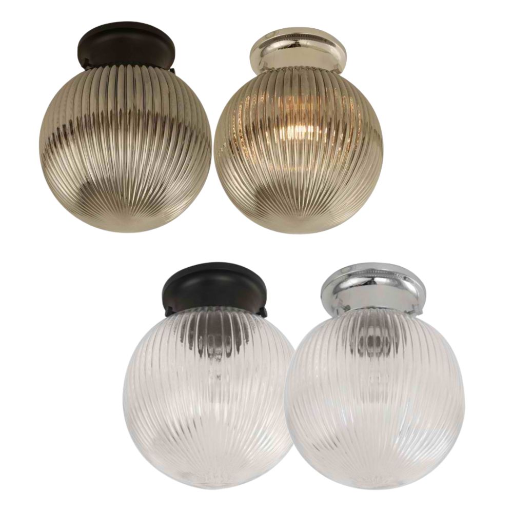 CLA DIYBAT - DIY Batten Fix Holder Cover Large Spherical Ribbed Shape Glass Ceiling Light Shade Only-CLA Lighting-Ozlighting.com.au