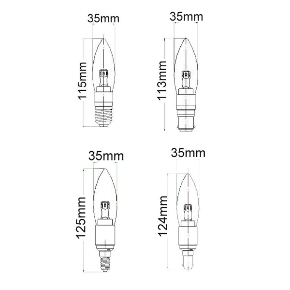 CLA GLOBE-C35 - 4W LED Dimmable Candle C35 Shape Globe - B15/B22/E14/E27-CLA Lighting-Ozlighting.com.au