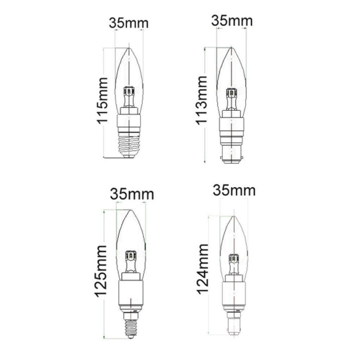 CLA GLOBE-C35 - 4W LED Dimmable Candle C35 Shape Globe - B15/B22/E14/E27-CLA Lighting-Ozlighting.com.au