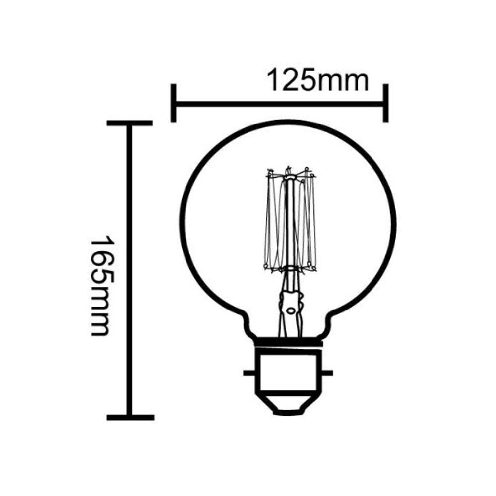 CLA GLOBE-CF - 25W Incandescent Tungsten Carbon Filament G95/G125 Spherical Shape Globe - B22/E27-CLA Lighting-Ozlighting.com.au