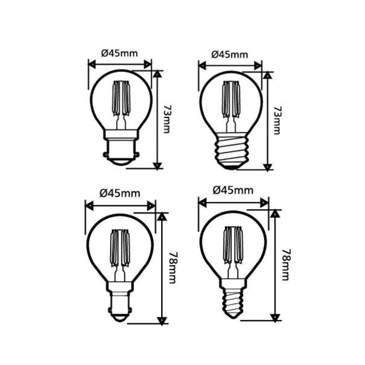 CLA GLOBE-G45 - 4W Fancy Round LED Frosted Globes IP20-CLA Lighting-Ozlighting.com.au