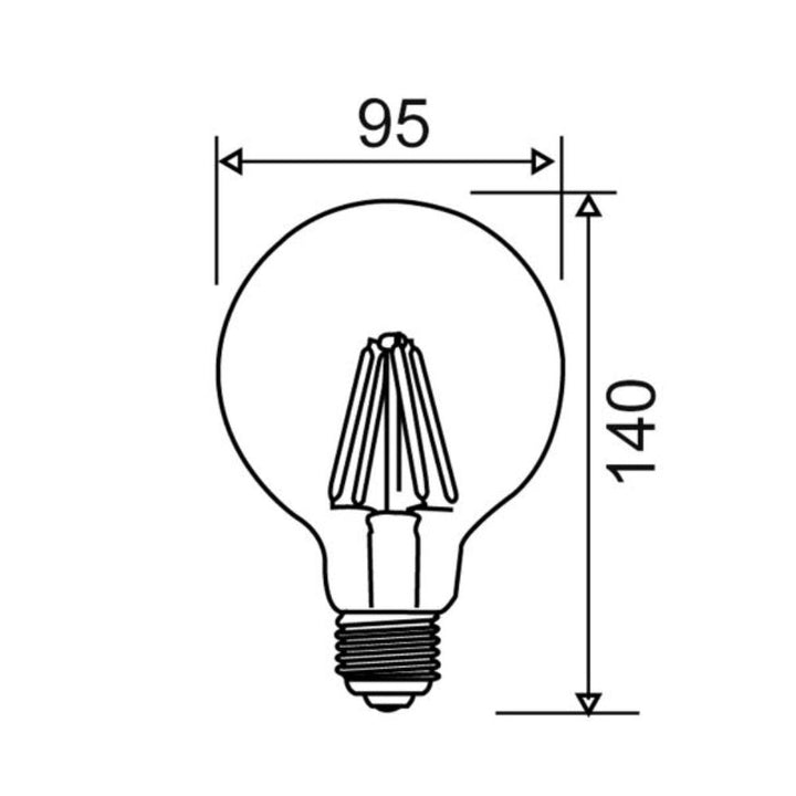 CLA GLOBE-G95 - 6W LED Dimmable G95 Shape Spherical Filament Frosted Globe-CLA Lighting-Ozlighting.com.au