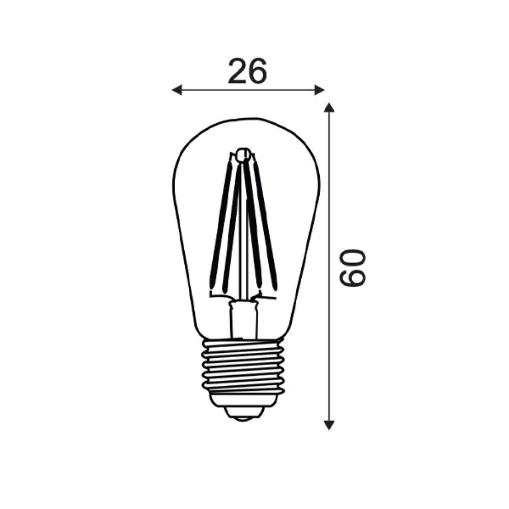 CLA GLOBE-PILOT - 3W LED Pilot ST26 Shape Filament Clear Globe 3000K - E14-CLA Lighting-Ozlighting.com.au