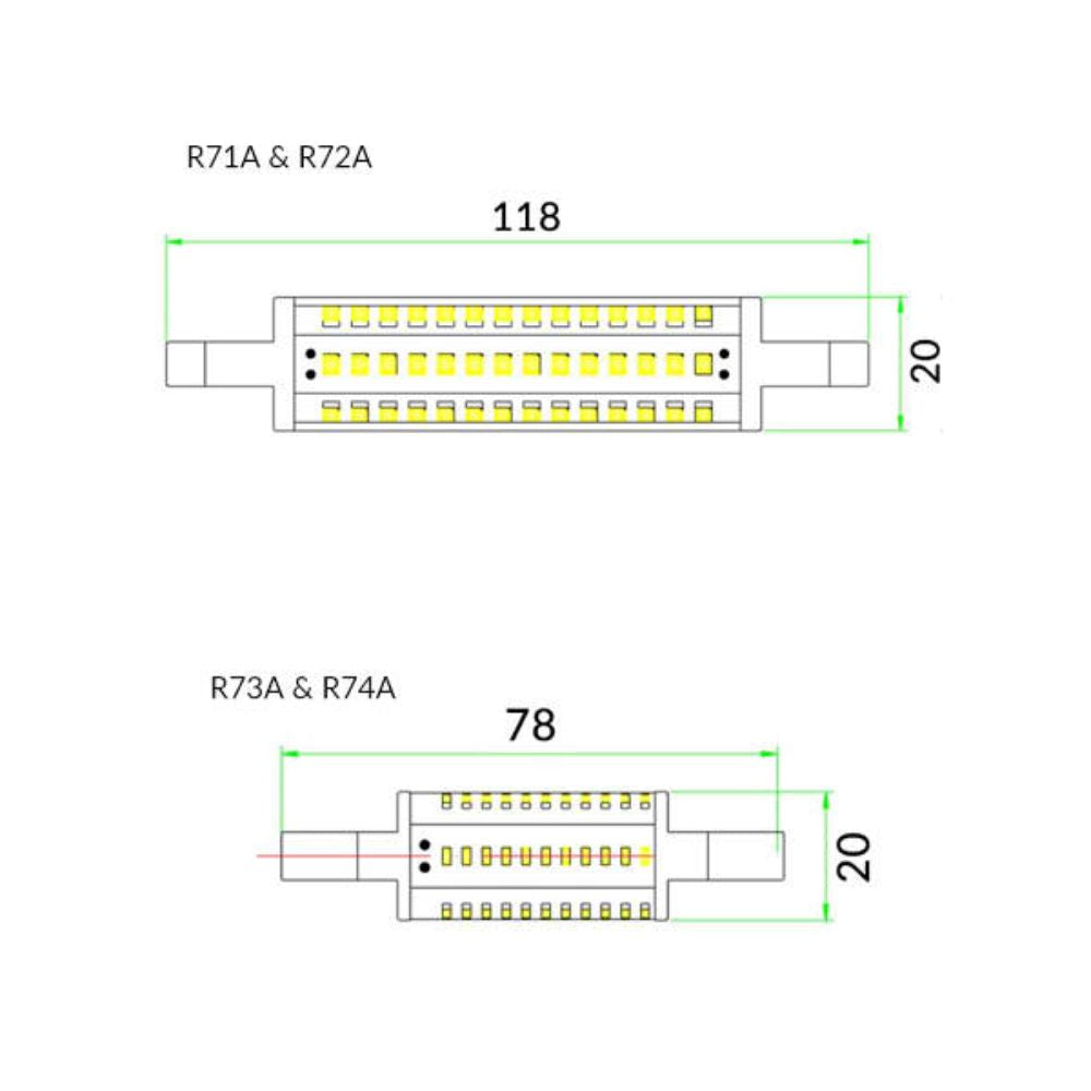 CLA GLOBE-R7 - 4W/8W LED R7 Globes IP42-CLA Lighting-Ozlighting.com.au