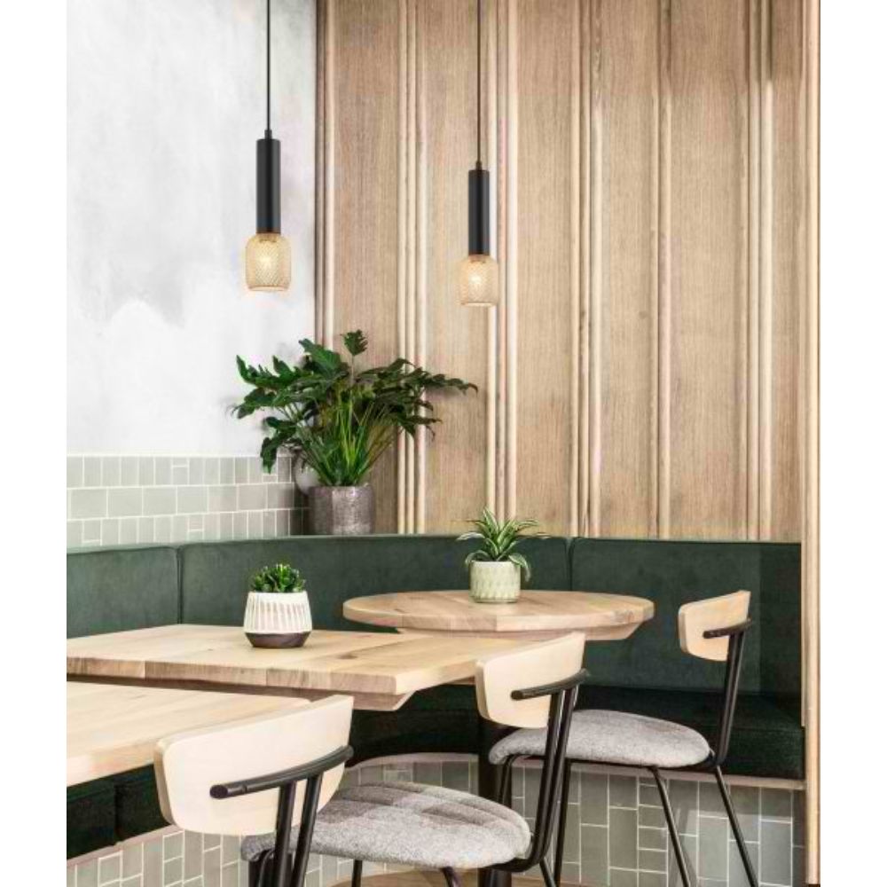 CLA MIKRO - 1 Light Interior Cylinder & Mesh Pendant Lights IP20-CLA Lighting-Ozlighting.com.au