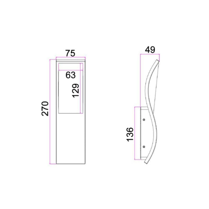 CLA OLA - 7W LED Modern Exterior Wavy Rectangular Wall Light IP65 - 3000K-CLA Lighting-Ozlighting.com.au