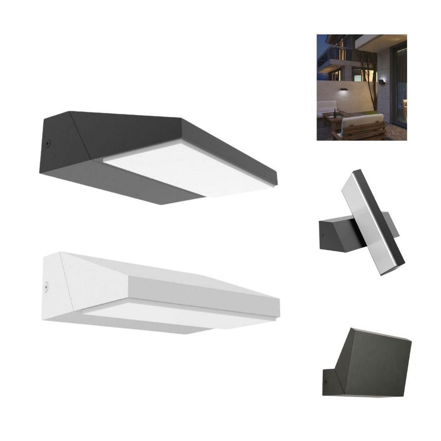 CLA PLANA - 13W LED Modern Exterior Adjustable Flush Wall Bracket Light IP65 - 3000K-CLA Lighting-Ozlighting.com.au