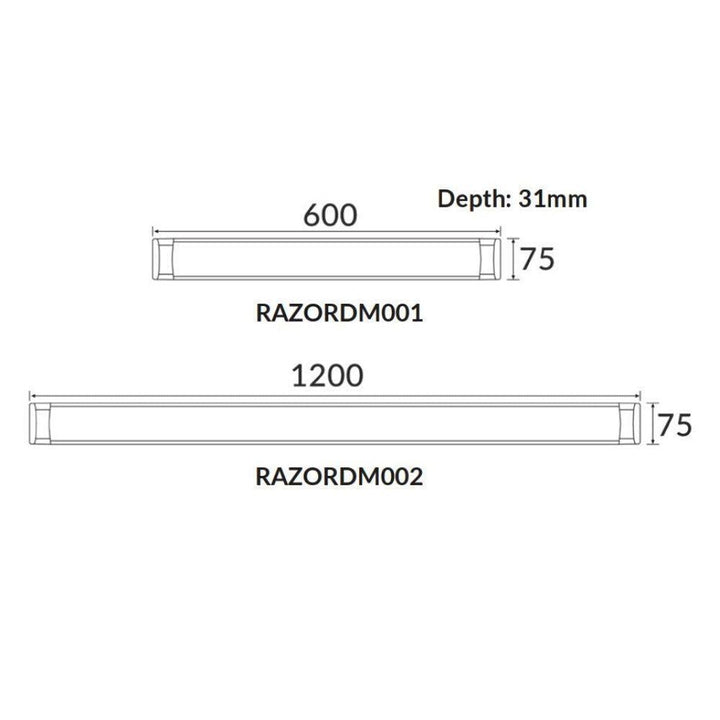 CLA RAZOR-DM - Colour Switchable LED Slimline Batten Tri-Colour - Short/Long-CLA Lighting-Ozlighting.com.au