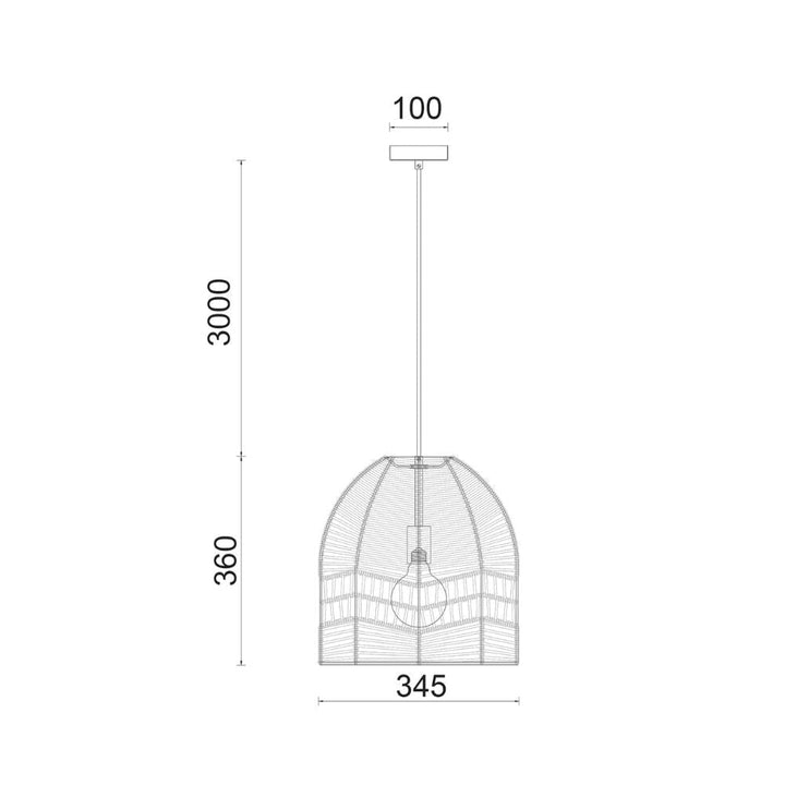 CLA ROTA - 1 Light Interior Rattan Pendant Light IP20-CLA Lighting-Ozlighting.com.au