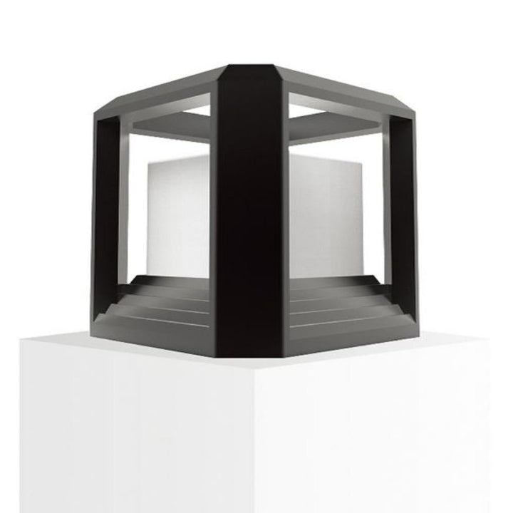 CLA RUBIK - 20W Exterior LED Pillar Mounted Bollard Head IP65 - 3000K-CLA Lighting-Ozlighting.com.au