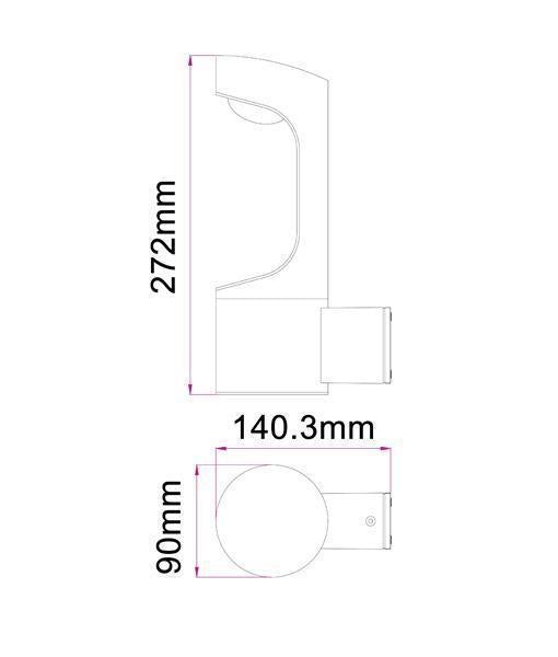 CLA SETH - 9W LED Modern Exterior Wall Bracket Light IP54 Black - 3000K-CLA Lighting-Ozlighting.com.au