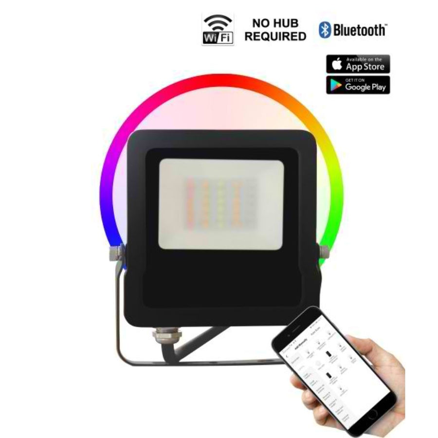 CLA SMTFLOOD - 10W/30W LED Smart Wi-Fi 5000K + RGB Tuneable DIY Flood Light IP65-CLA Lighting-Ozlighting.com.au