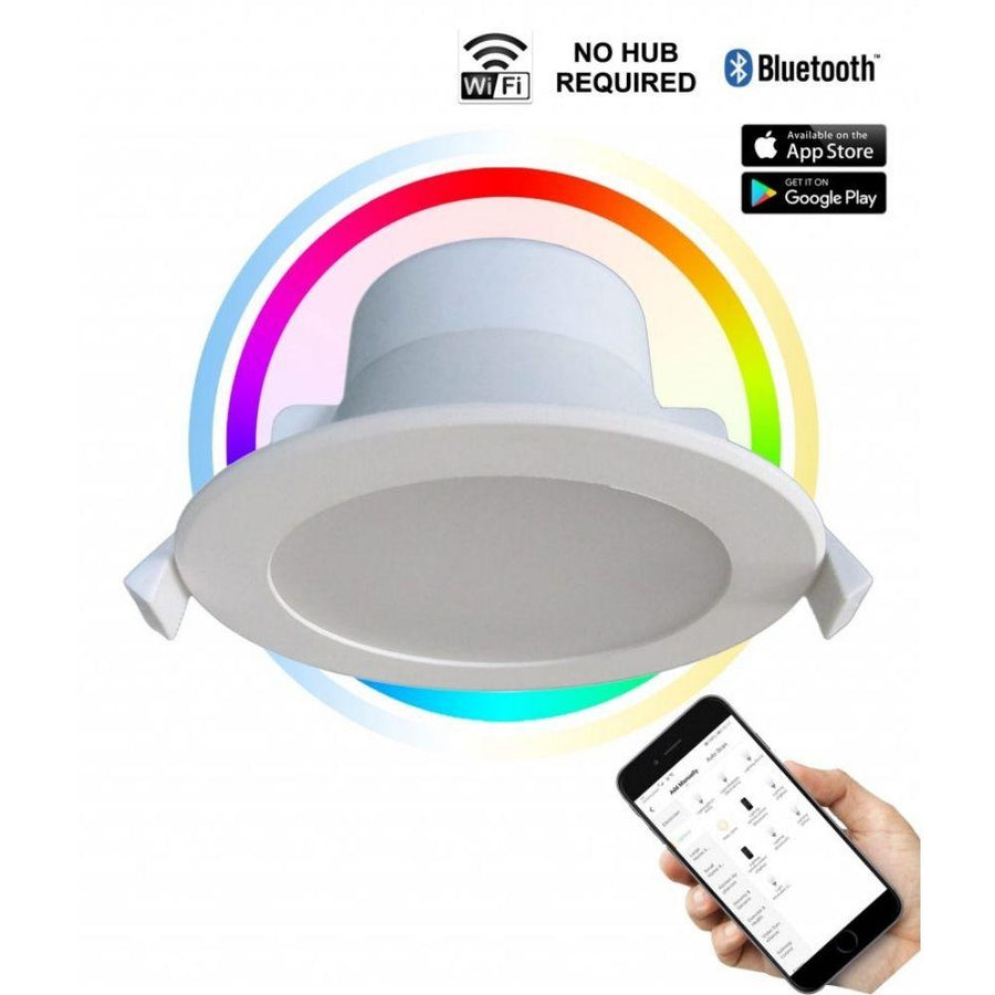 CLA SMTNOVA1 - 9W LED Smart Wi-Fi RGB+CCT Tuneable Dimmable Downlight IP44-CLA Lighting-Ozlighting.com.au