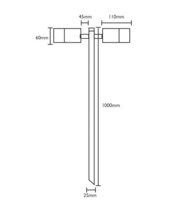 CLA SPM2AL - 2xMR16 12V DC Exterior Twin Head Garden Spike Light IP65 - DRIVER REQUIRED-CLA Lighting-Ozlighting.com.au