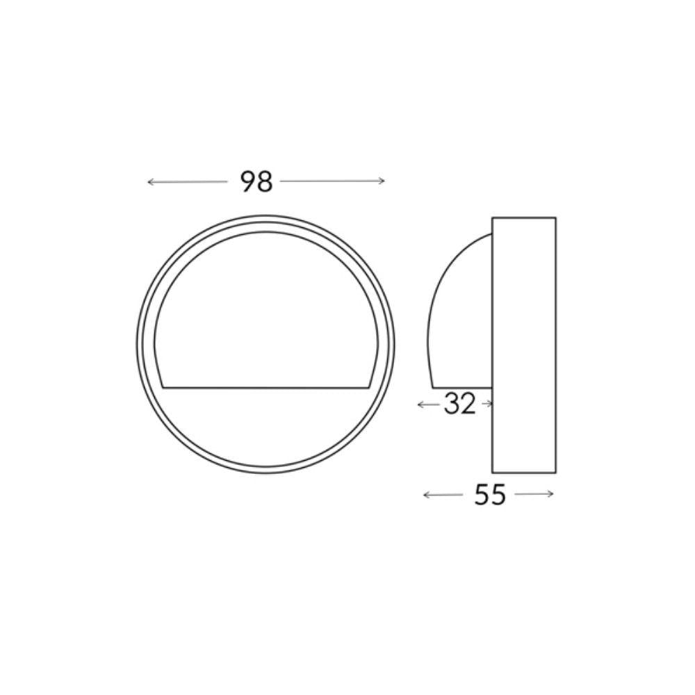 CLA STE13/14 - 3W 12V DC LED Exterior Eyelid Recessed Step Light IP54 3000K - DRIVER REQUIRED-CLA Lighting-Ozlighting.com.au