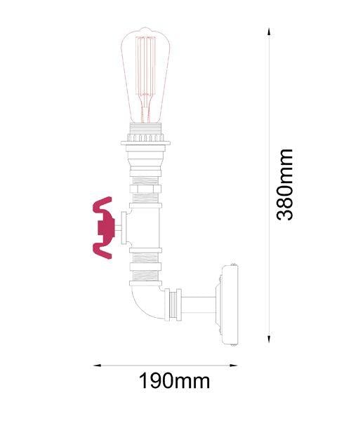 CLA STEAM - Antique Pipe Wall Light-CLA Lighting-Ozlighting.com.au