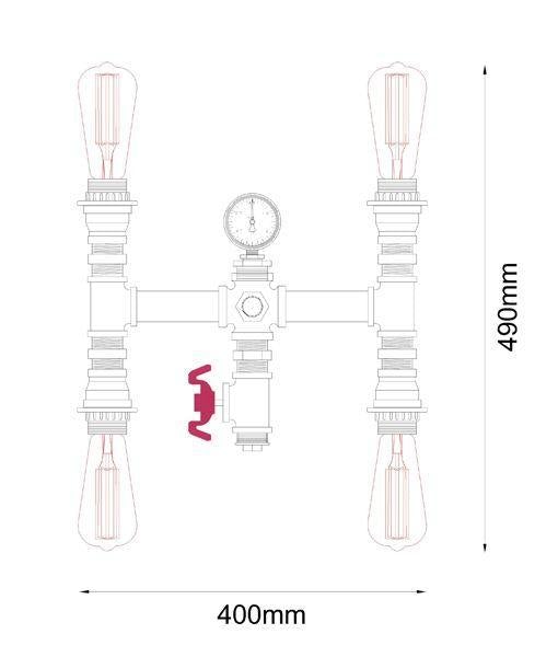 CLA STEAM - Antique Pipe Wall Light-CLA Lighting-Ozlighting.com.au