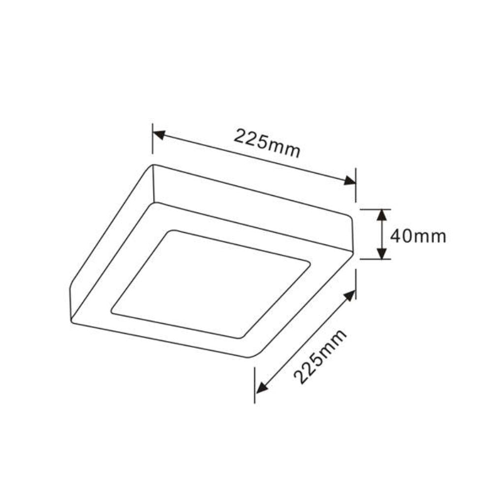 CLA SURFACE-9D/12D - 18W LED Dimmable 225mm Square PC Oyster Ceiling Light - 3000K/5000K-CLA Lighting-Ozlighting.com.au