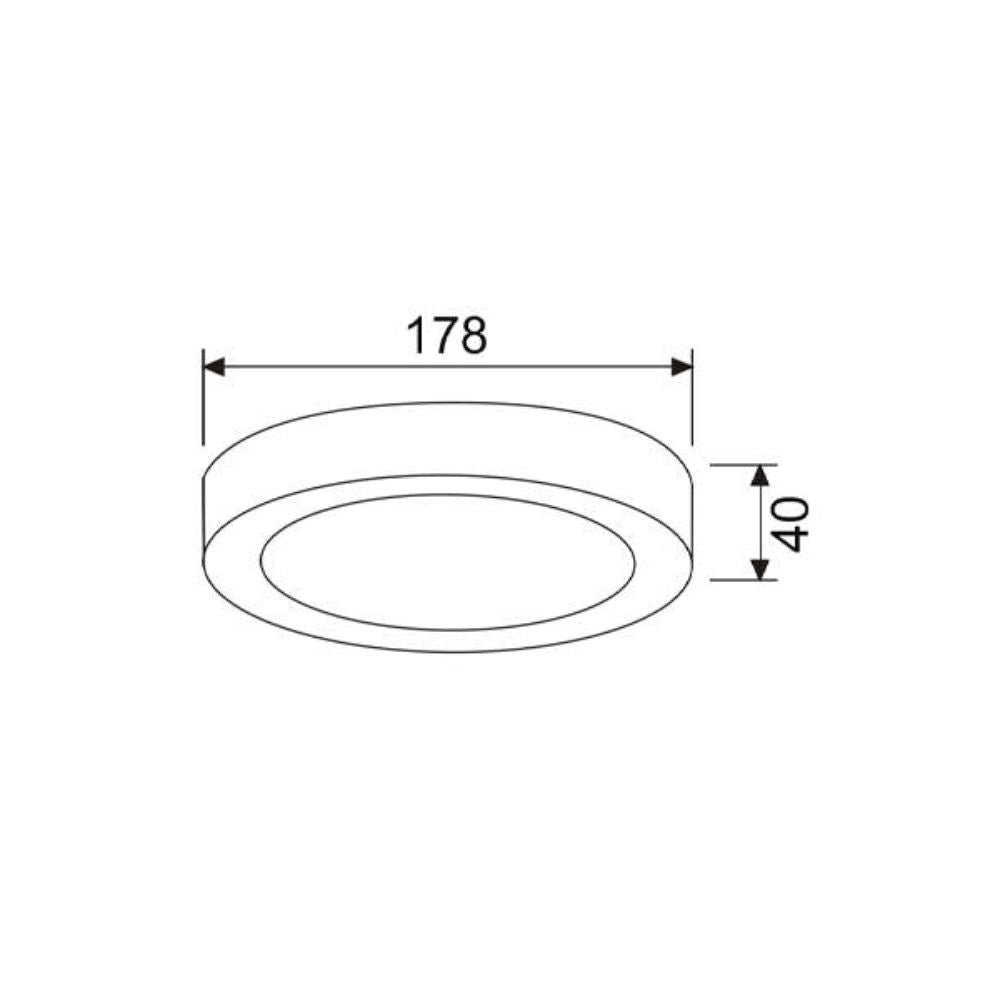 CLA SURFACETRI-2R - 12W LED Tri-Colour Dimmable 178mm Round PC Oyster Ceiling Light-CLA Lighting-Ozlighting.com.au