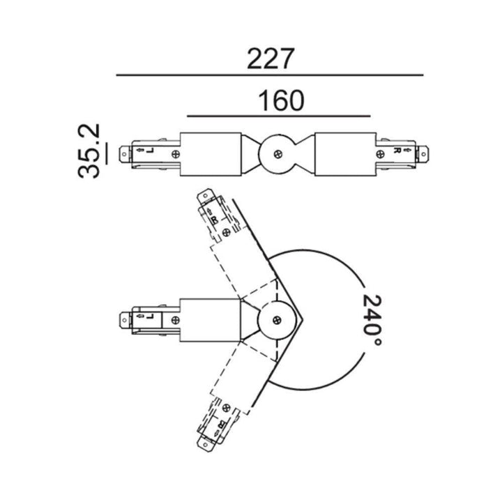 CLA TRACK-ACC - 3 Wire 1 Circuit / 4 Wire 3 Circuit Track-CLA Lighting-Ozlighting.com.au