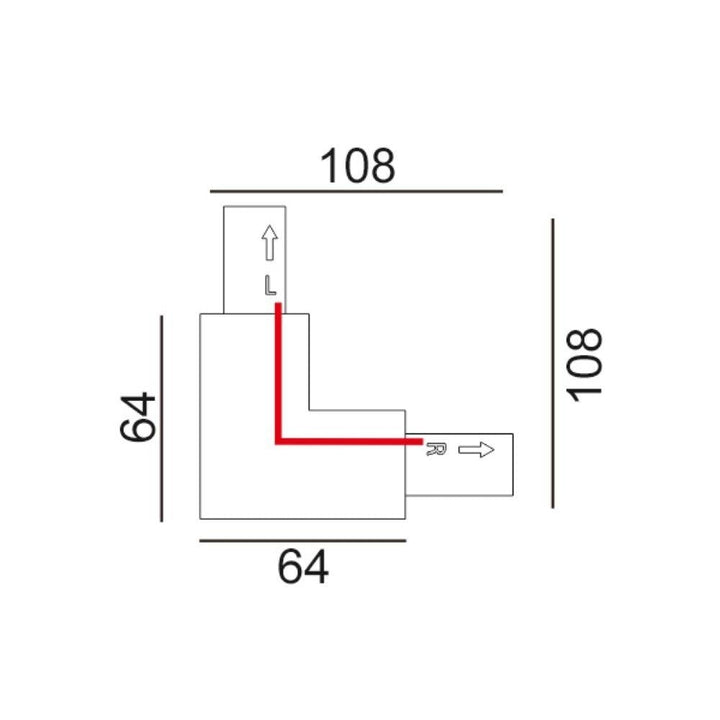 CLA TRACK-ACC - 3 Wire 1 Circuit / 4 Wire 3 Circuit Track 'L-Piece' Connectors (Left or Right)-CLA Lighting-Ozlighting.com.au