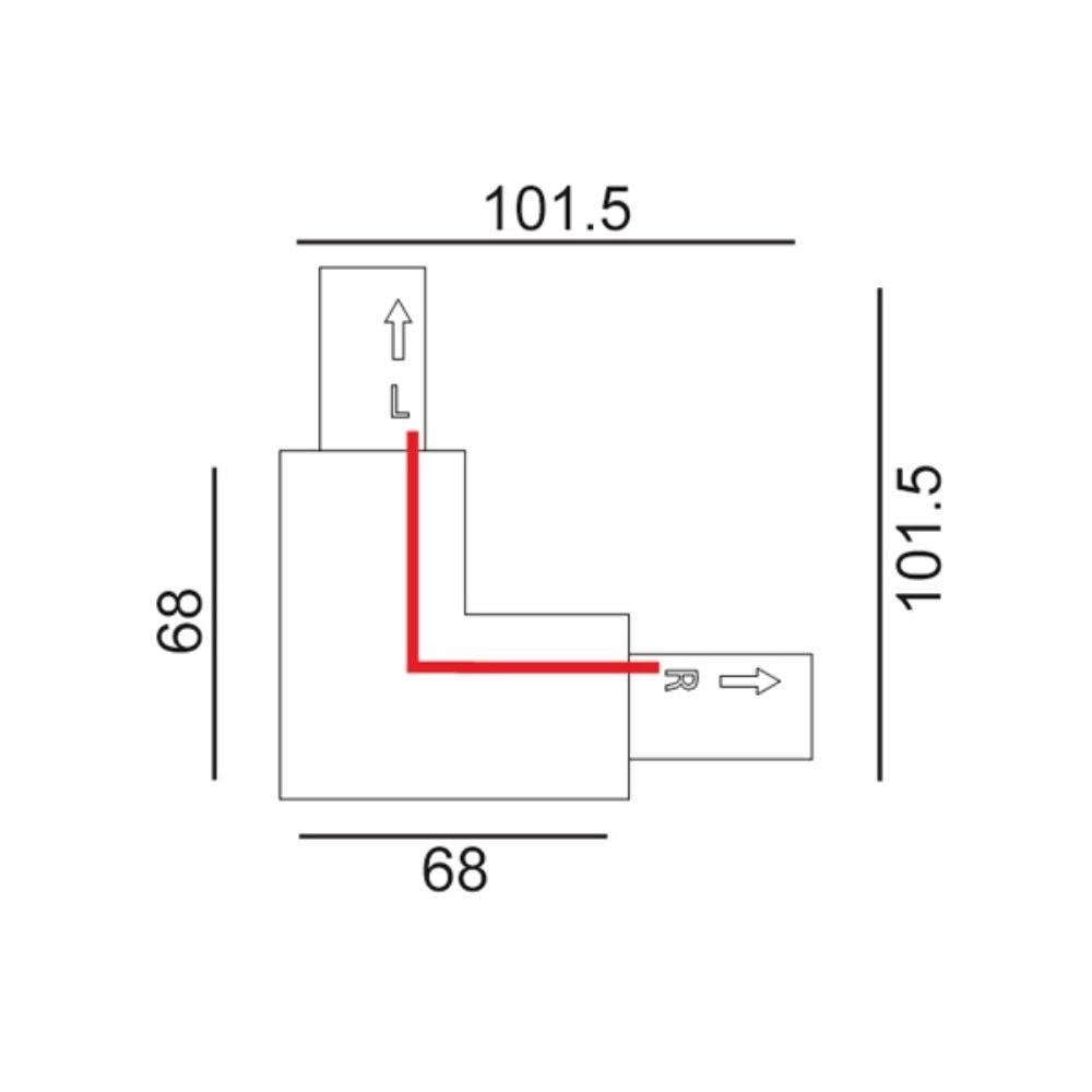 CLA TRACK-ACC - 3 Wire 1 Circuit / 4 Wire 3 Circuit Track 'L-Piece' Connectors (Left or Right)-CLA Lighting-Ozlighting.com.au