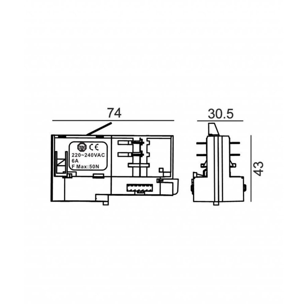 CLA TRACK-ACC - 3 Wire 1 Circuit / 4 Wire 3 Circuit Track Pendant Light Adaptor-CLA Lighting-Ozlighting.com.au