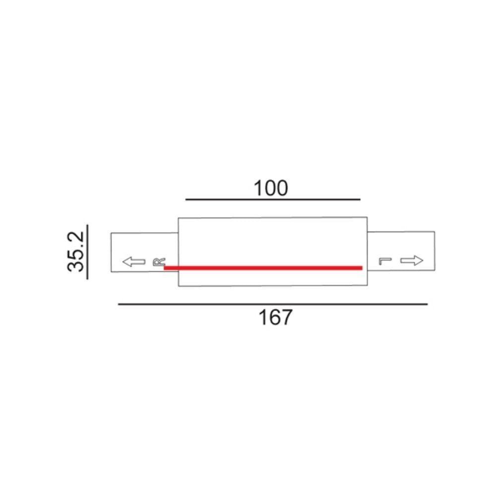 CLA TRACK-ACC - 3 Wire 1 Circuit / 4 Wire 3 Circuit Track Straight Connector-CLA Lighting-Ozlighting.com.au