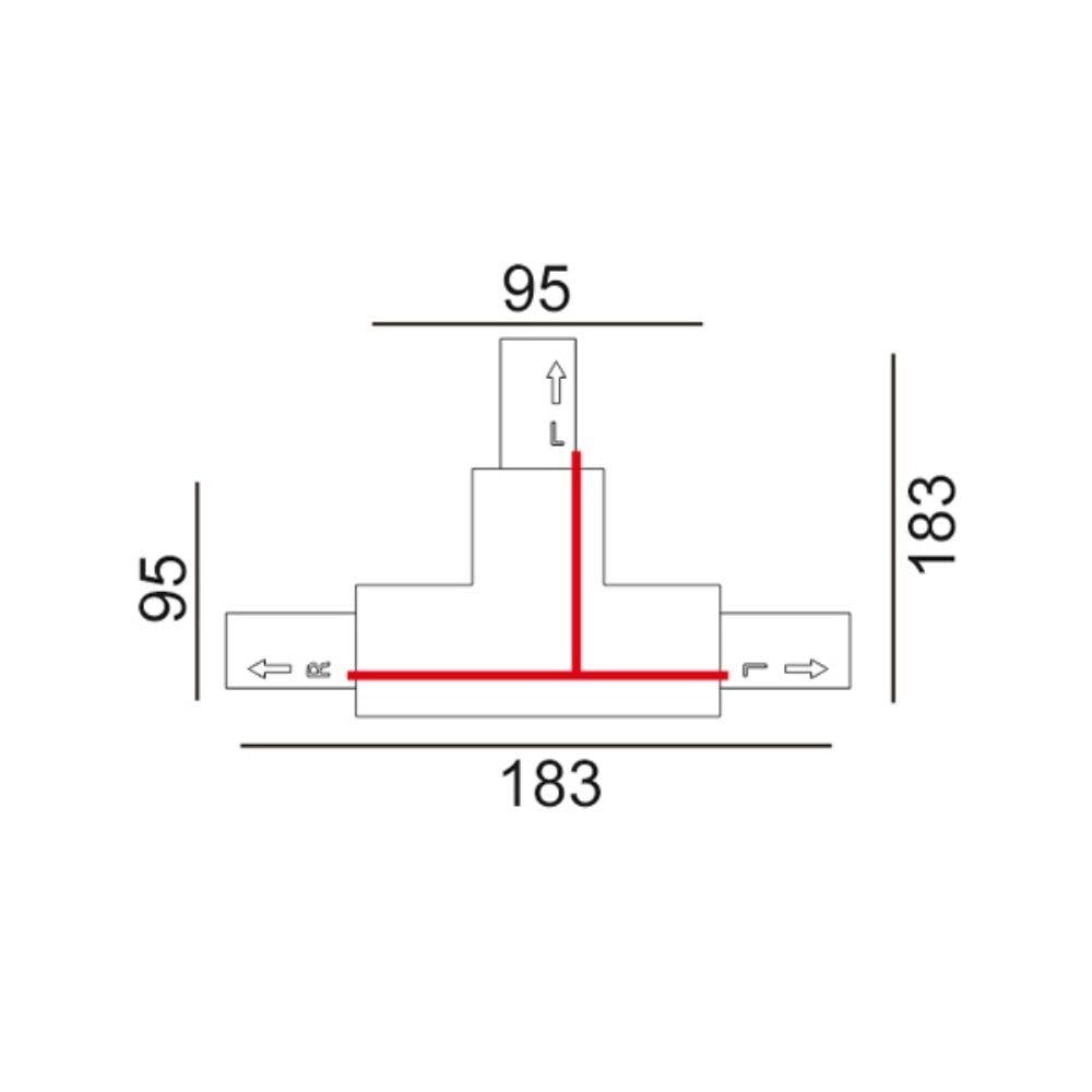 CLA TRACK-ACC - 3 Wire 1 Circuit / 4 Wire 3 Circuit Track 'T-Piece' Connectors (Left or Right)-CLA Lighting-Ozlighting.com.au