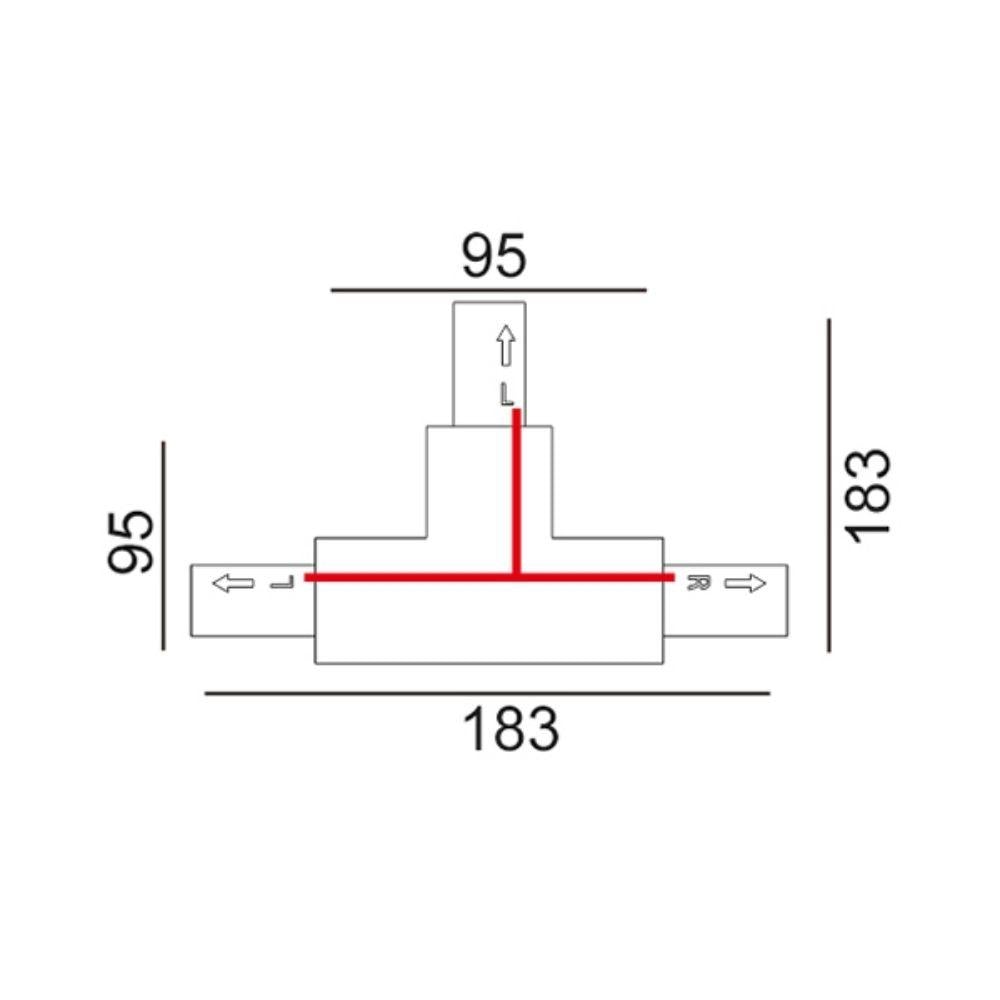 CLA TRACK-ACC - 3 Wire 1 Circuit / 4 Wire 3 Circuit Track 'T-Piece' Connectors (Left or Right)-CLA Lighting-Ozlighting.com.au