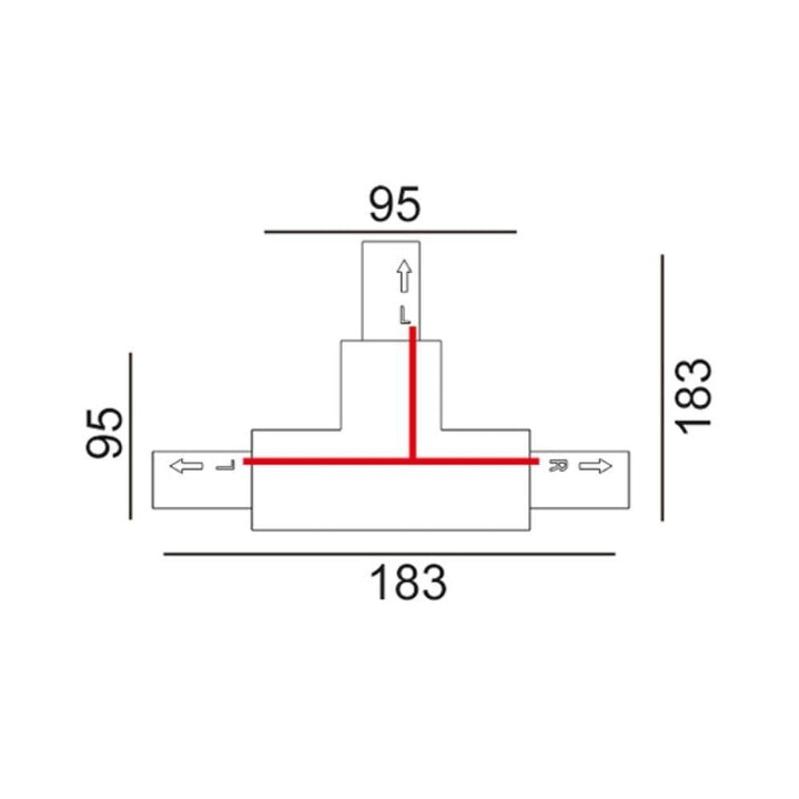 CLA TRACK-ACC - 3 Wire 1 Circuit / 4 Wire 3 Circuit Track 'T-Piece' Connectors (Left or Right)-CLA Lighting-Ozlighting.com.au