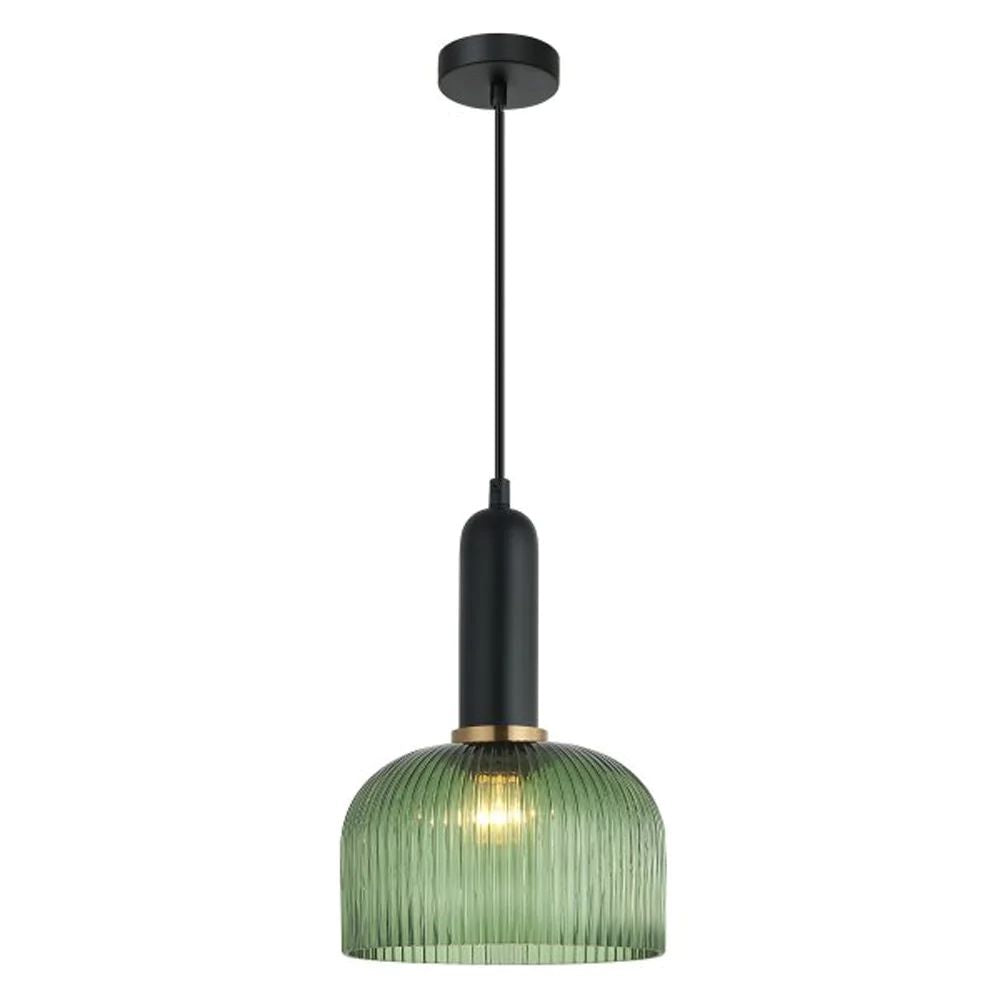 CLA VINTAJ - 1 Light Dome Ribbed Glass Pendant Lights-CLA Lighting-Ozlighting.com.au