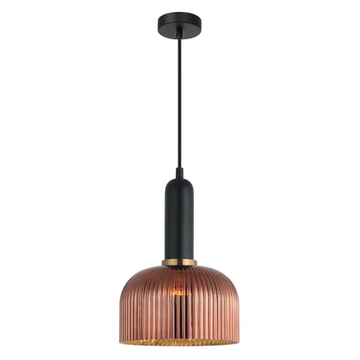 CLA VINTAJ - 1 Light Dome Ribbed Glass Pendant Lights-CLA Lighting-Ozlighting.com.au