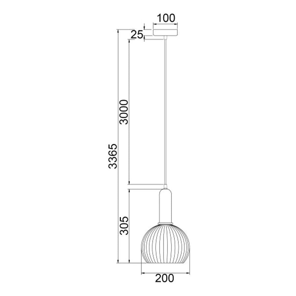 CLA VINTAJ - 1 Light Wine Glass Ribbed Glass Pendant Lights-CLA Lighting-Ozlighting.com.au