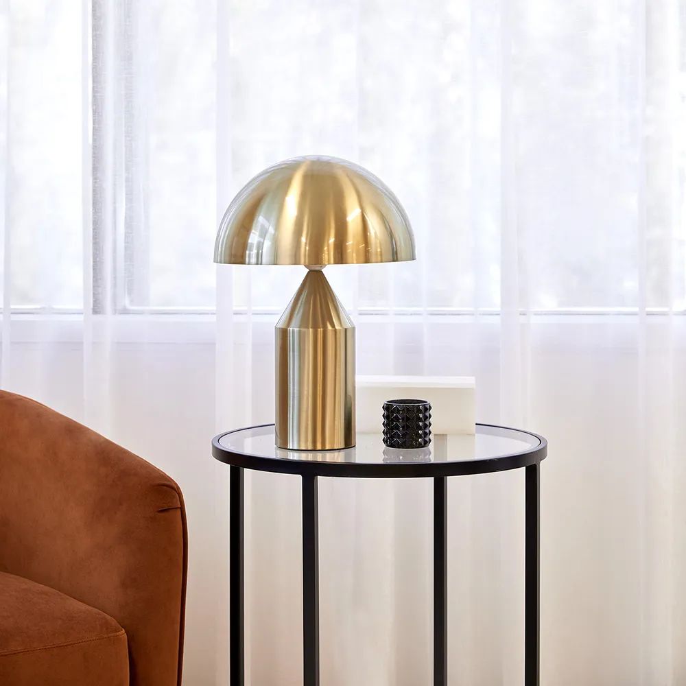 Cafe Lighting AJAY - Modernist Brass-Finished Table Lamp-Cafe Lighting-Ozlighting.com.au