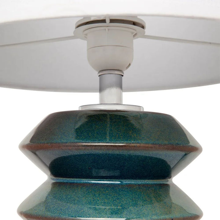 Cafe Lighting AZUL - Teal & Tobacco Glazed Retro Table Lamp-Cafe Lighting-Ozlighting.com.au