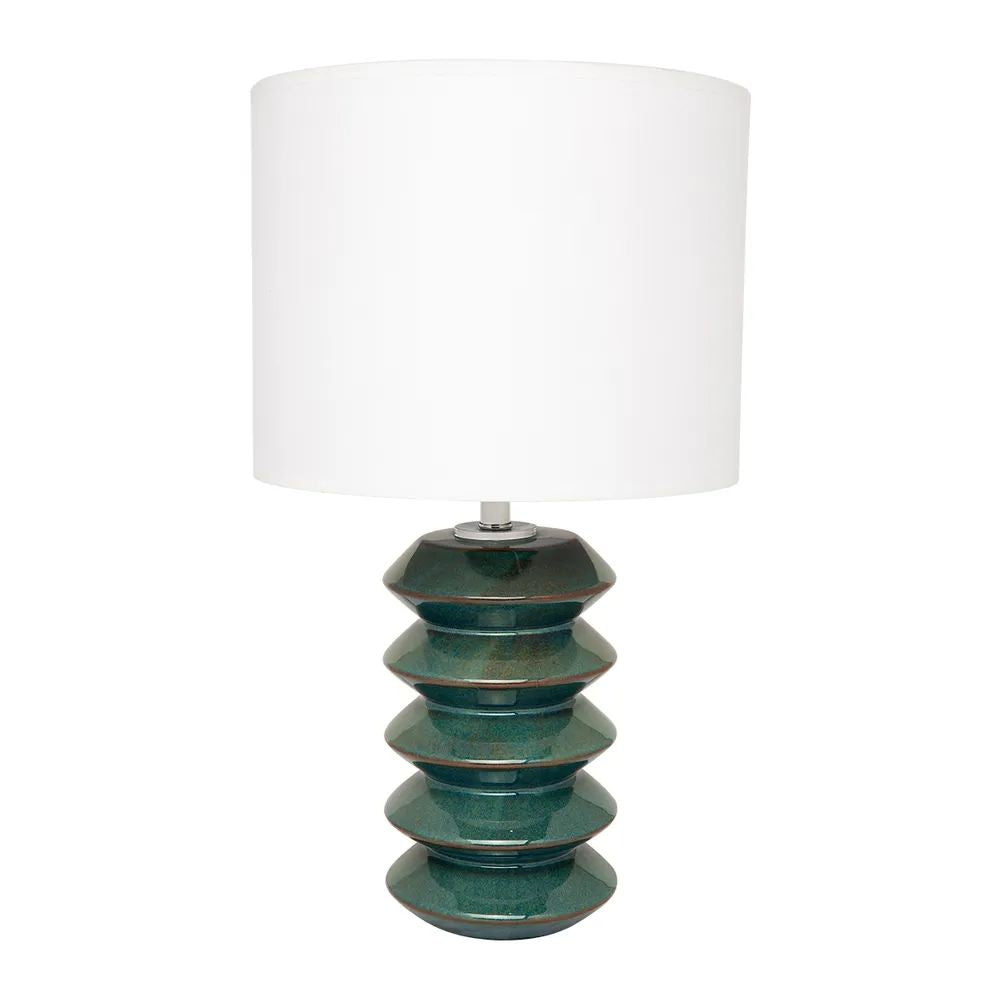 Cafe Lighting AZUL - Teal & Tobacco Glazed Retro Table Lamp-Cafe Lighting-Ozlighting.com.au